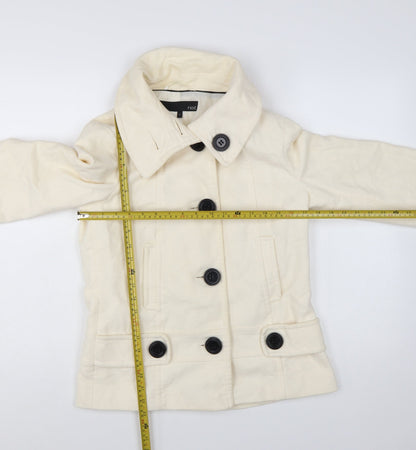 Next Women’s Ivory Cotton Pea Coat Jacket Size 10