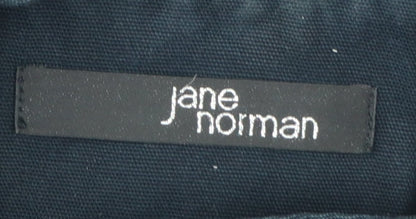 Jane Norman Women's Black Trench Coat Size 10 Belted Cotton