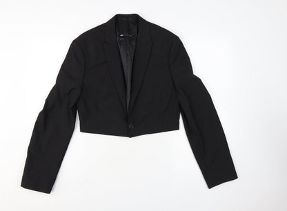 ASOS DESIGN Women's Black XS Cropped Tuxedo Suit Jacket