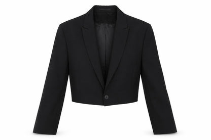 ASOS DESIGN Women's Black XS Cropped Tuxedo Suit Jacket