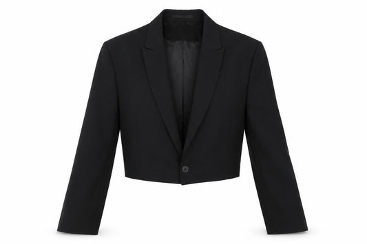 ASOS DESIGN Women's Black XS Cropped Tuxedo Suit Jacket