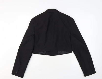 ASOS DESIGN Women's Black XS Cropped Tuxedo Suit Jacket
