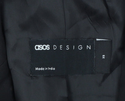 ASOS DESIGN Women's Black XS Cropped Tuxedo Suit Jacket