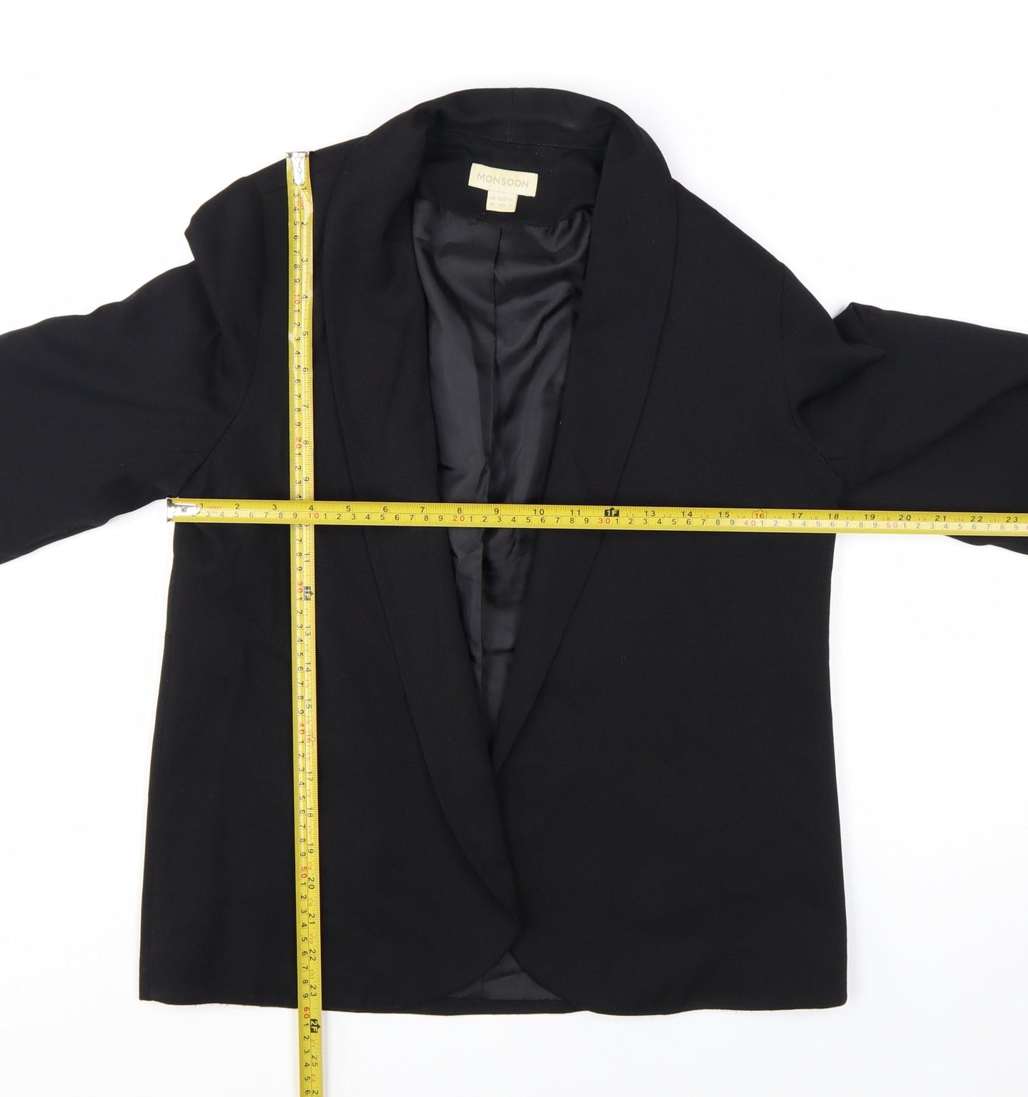 Monsoon Womens Black Shawl Lapel Blazer Jacket UK 12
