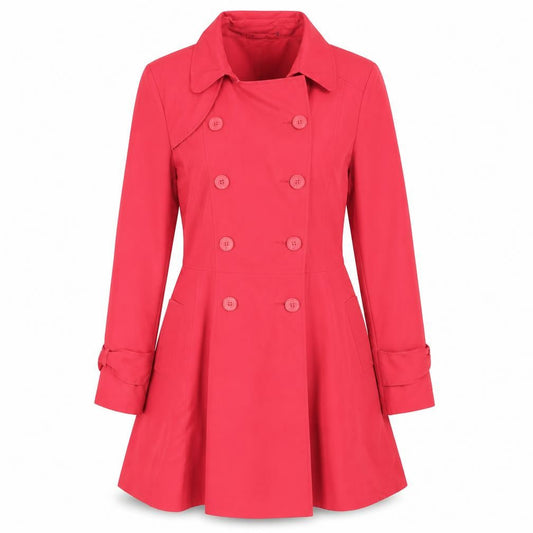 Atmosphere Women’s Red Belted Trench Coat Size 10 Polyester