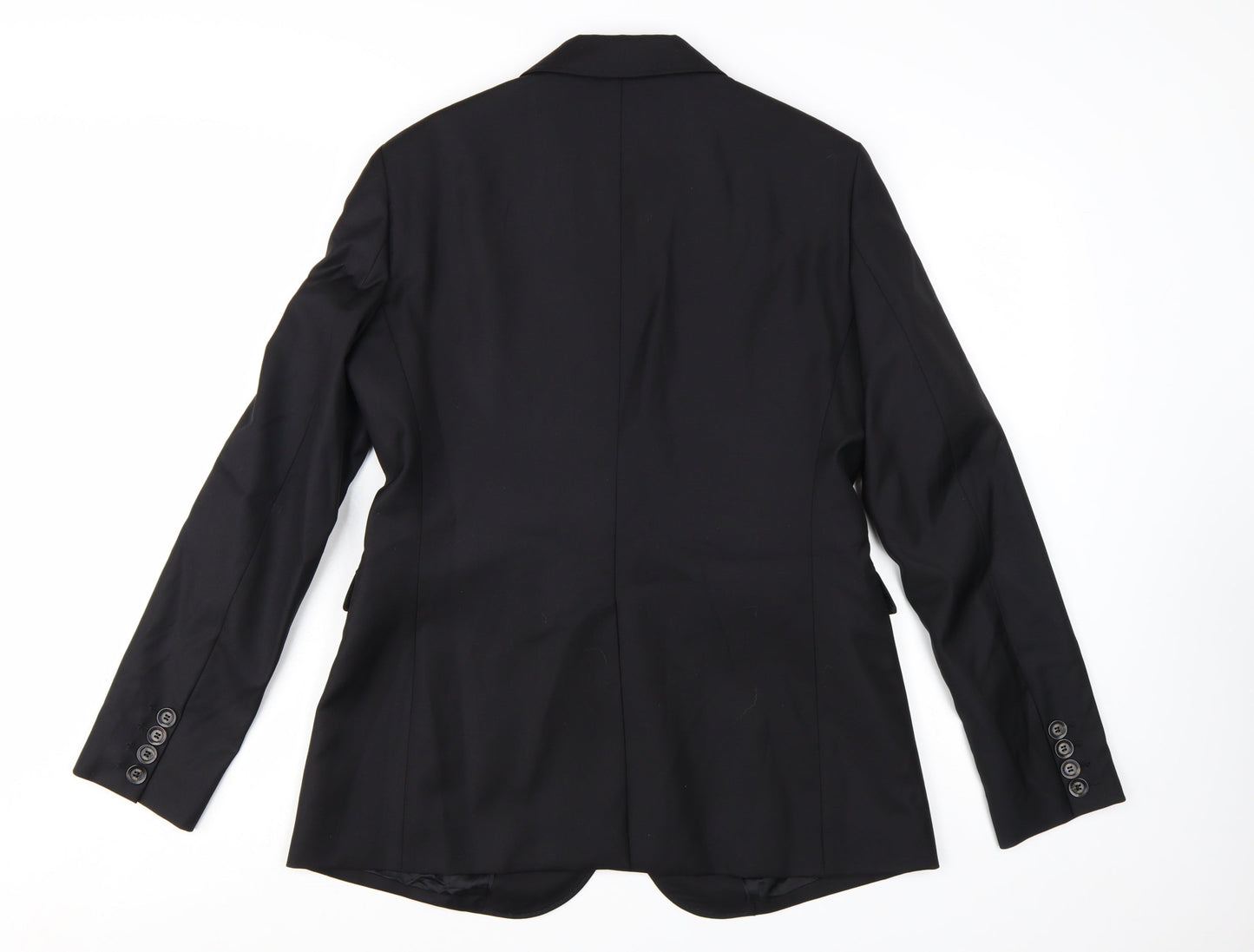 DAKS London Women's Black Wool Blazer UK 12 Single-Breasted Jacket