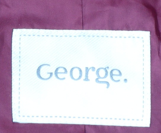 George Women's Red Long Polyester Overcoat Size 24