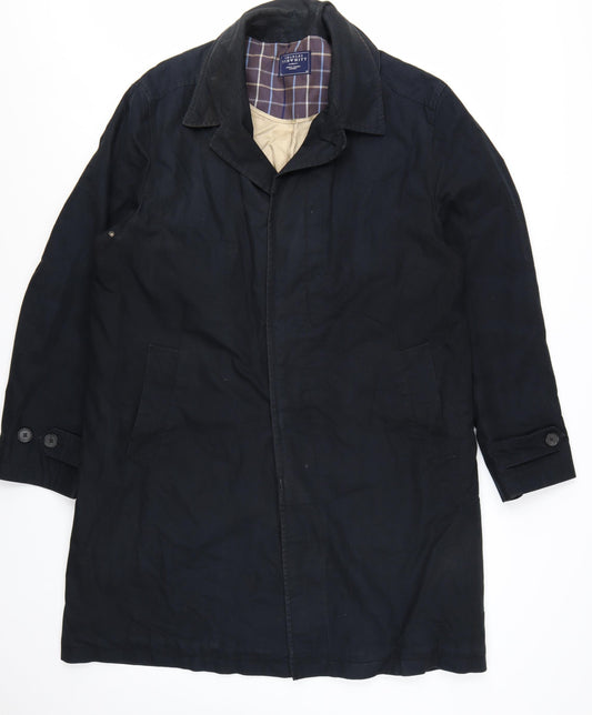Charles Tyrwhitt Men's Black Cotton Overcoat 42 Regular Classic Style