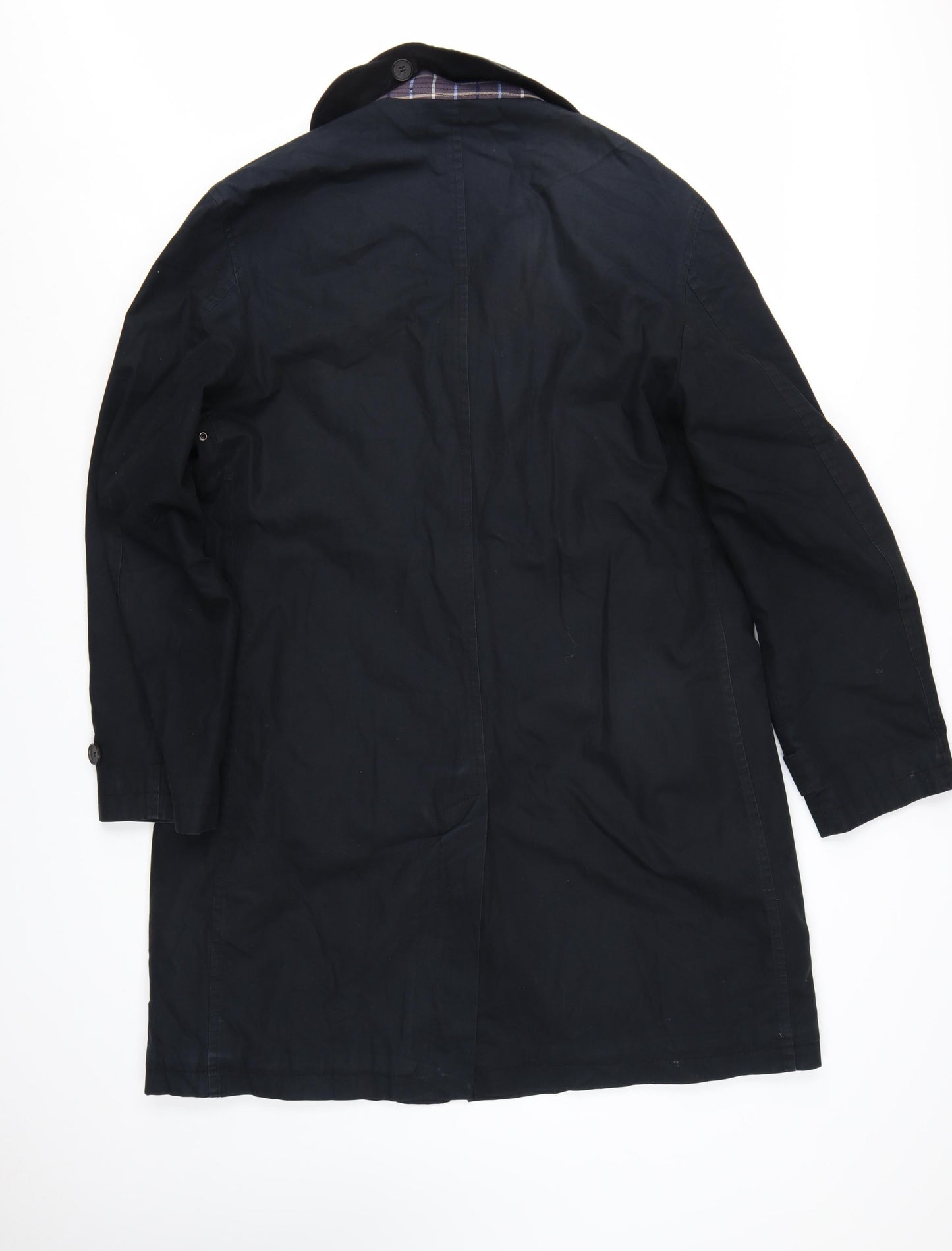 Charles Tyrwhitt Men's Black Cotton Overcoat 42 Regular Classic Style