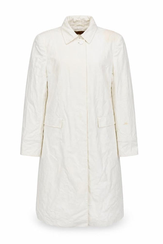 Fenn Wright Manson Women's Ivory Long Cotton Trench Coat UK 14