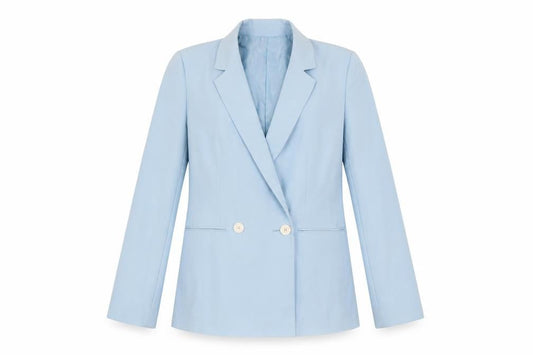 Dorothy Perkins Women Blue Double-Breasted Blazer UK 10 Polyester Blend