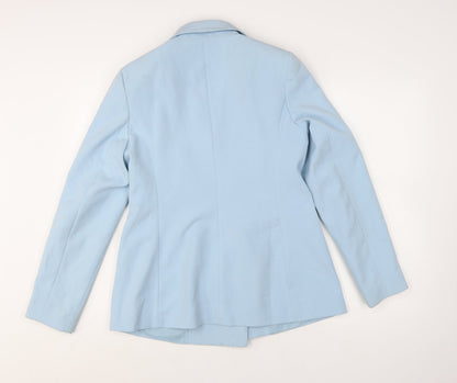 Dorothy Perkins Women Blue Double-Breasted Blazer UK 10 Polyester Blend