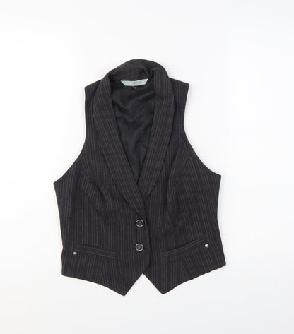 Red Herring Women's Black Pinstripe Suit Waistcoat Size 10