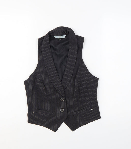 Red Herring Women's Black Pinstripe Suit Waistcoat Size 10
