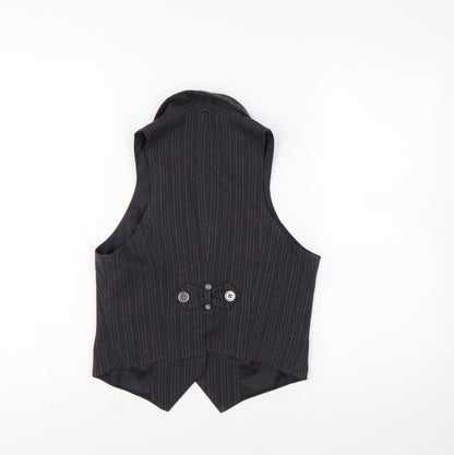 Red Herring Women's Black Pinstripe Suit Waistcoat Size 10