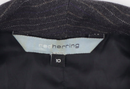 Red Herring Women's Black Pinstripe Suit Waistcoat Size 10