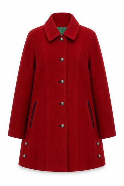 Rowland's Women's Red Wool Cashmere Blend Mid-Length Coat Size 18