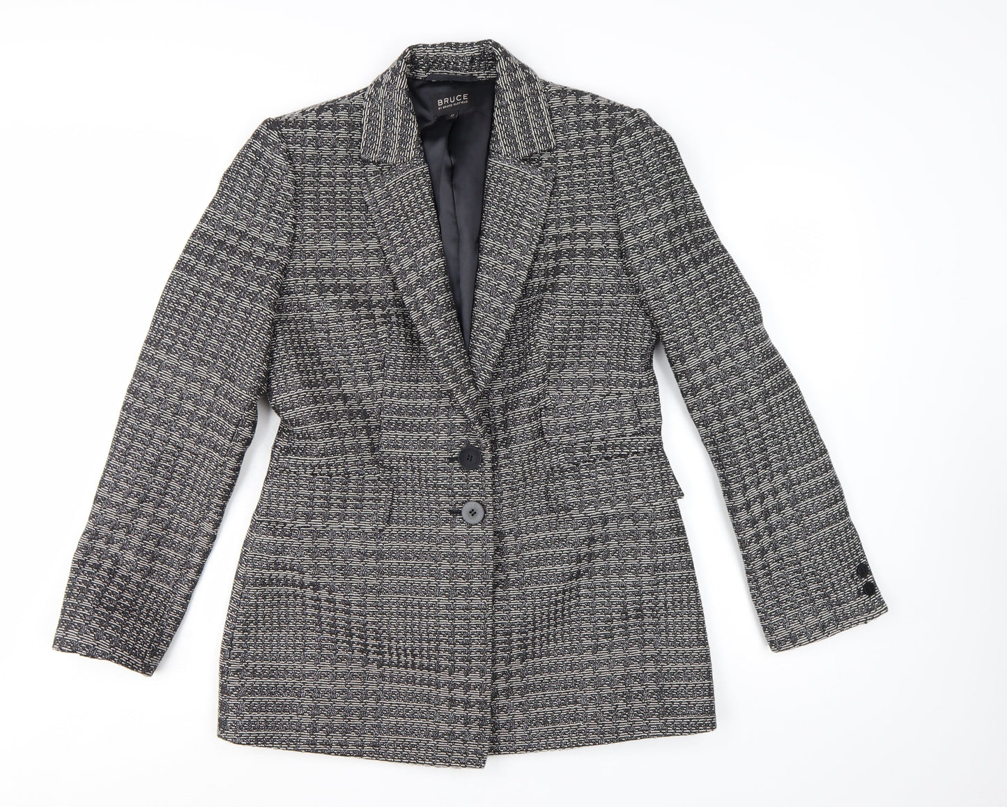 Bruce by Bruce Oldfield Women's Grey Size 12 Classic Two-Button Blazer