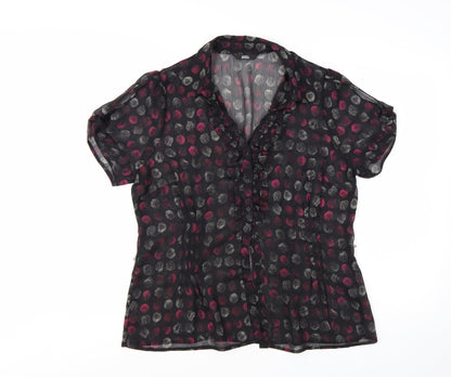 Marks and Spencer Womens Multicoloured Polka Dot Ruffle Blouse UK 16