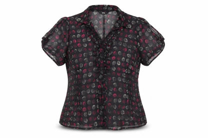 Marks and Spencer Womens Multicoloured Polka Dot Ruffle Blouse UK 16