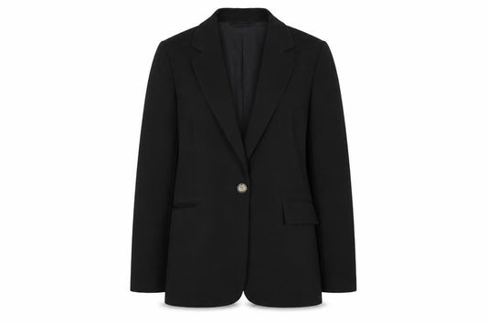 H&M Women's Black UK 12 Single-Breasted Blazer Jacket