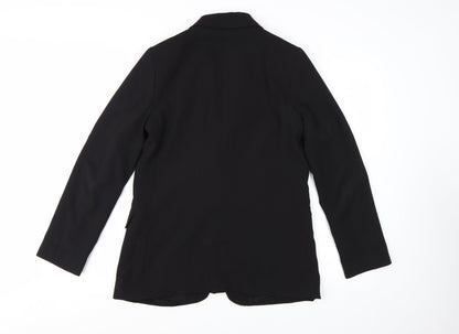 H&M Women's Black UK 12 Single-Breasted Blazer Jacket
