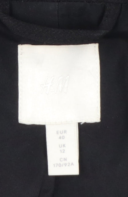 H&M Women's Black UK 12 Single-Breasted Blazer Jacket
