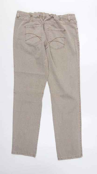 Marks and Spencer Women's Beige Straight Leg Jeans Size 18