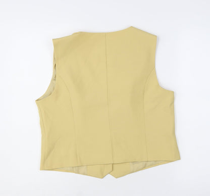 Primark Women Beige Suit Waistcoat Lined Sleeveless Size L