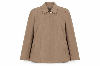 Ann Harvey Women's Beige Suede Look Zip Jacket UK 16