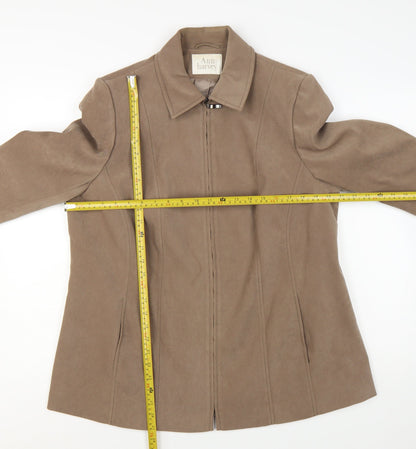Ann Harvey Women's Beige Suede Look Zip Jacket UK 16