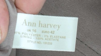 Ann Harvey Women's Beige Suede Look Zip Jacket UK 16