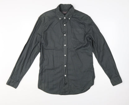 Jigsaw Men's Grey Button-Down Cotton Long Sleeve Shirt Size M