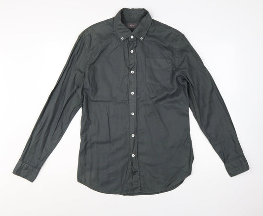 Jigsaw Men's Grey Button-Down Cotton Long Sleeve Shirt Size M