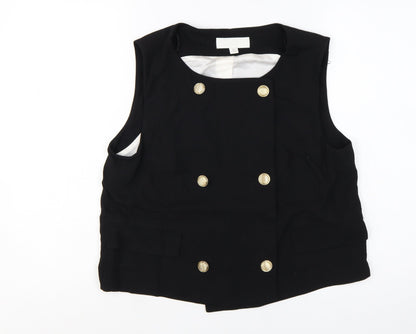 Zara Women Black Double-Breasted Suit Waistcoat L