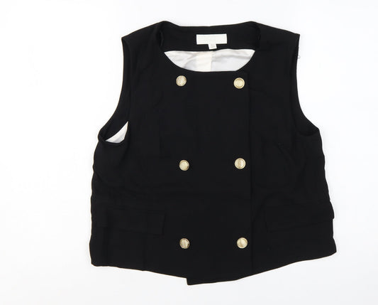 Zara Women Black Double-Breasted Suit Waistcoat L