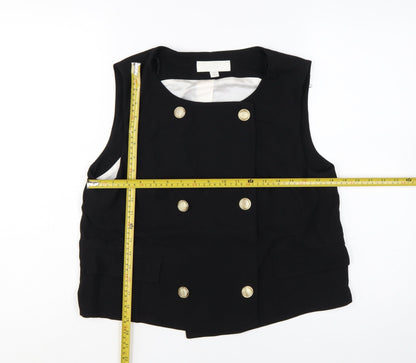 Zara Women Black Double-Breasted Suit Waistcoat L