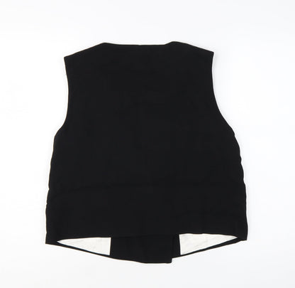 Zara Women Black Double-Breasted Suit Waistcoat L
