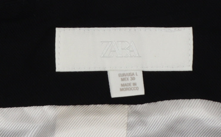 Zara Women Black Double-Breasted Suit Waistcoat L