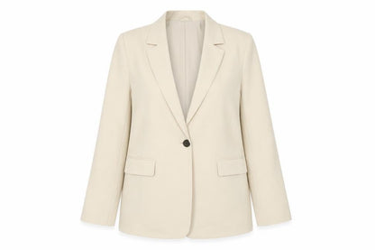 Pull&Bear Women Beige Single-Breasted Blazer Size 14