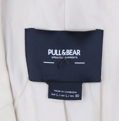 Pull&Bear Women Beige Single-Breasted Blazer Size 14