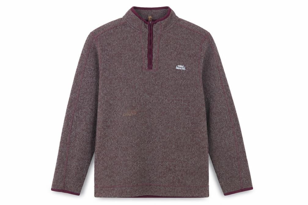 Weird Fish Men's Purple Knit 1/4 Zip Pullover Sweatshirt L