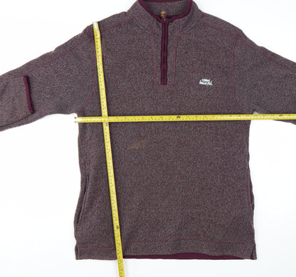 Weird Fish Men's Purple Knit 1/4 Zip Pullover Sweatshirt L