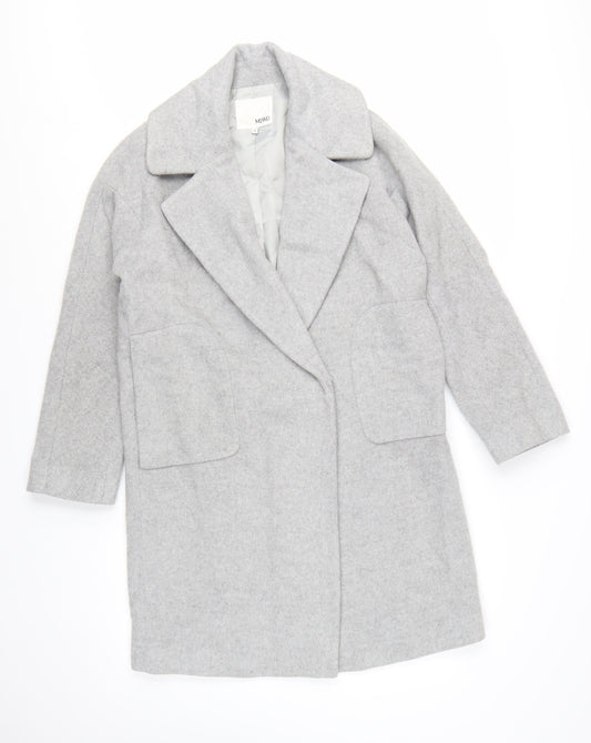 Mixxo Women's Grey Wool Blend Mid-Length Overcoat Size S
