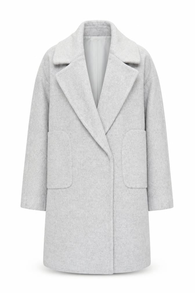 Mixxo Women's Grey Wool Blend Mid-Length Overcoat Size S