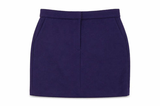 Marks and Spencer Women's Purple Wool Blend Short Pencil Skirt Size 16