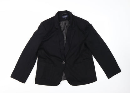 Saloos Women's Black Single-Breasted Blazer UK 14 Tailored Jacket