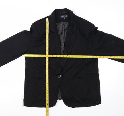 Saloos Women's Black Single-Breasted Blazer UK 14 Tailored Jacket