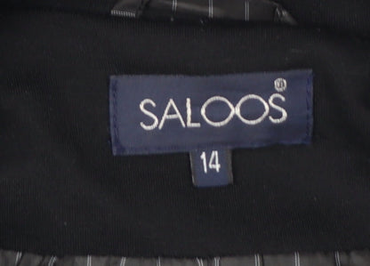 Saloos Women's Black Single-Breasted Blazer UK 14 Tailored Jacket