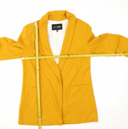 Fashion Nova Women Mustard Yellow Blazer Jacket Medium Shawl Collar
